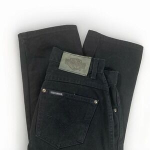 Harley-Davidson Jeans Womens 10P Black Straight Leg High Rise Denim Biker Moto